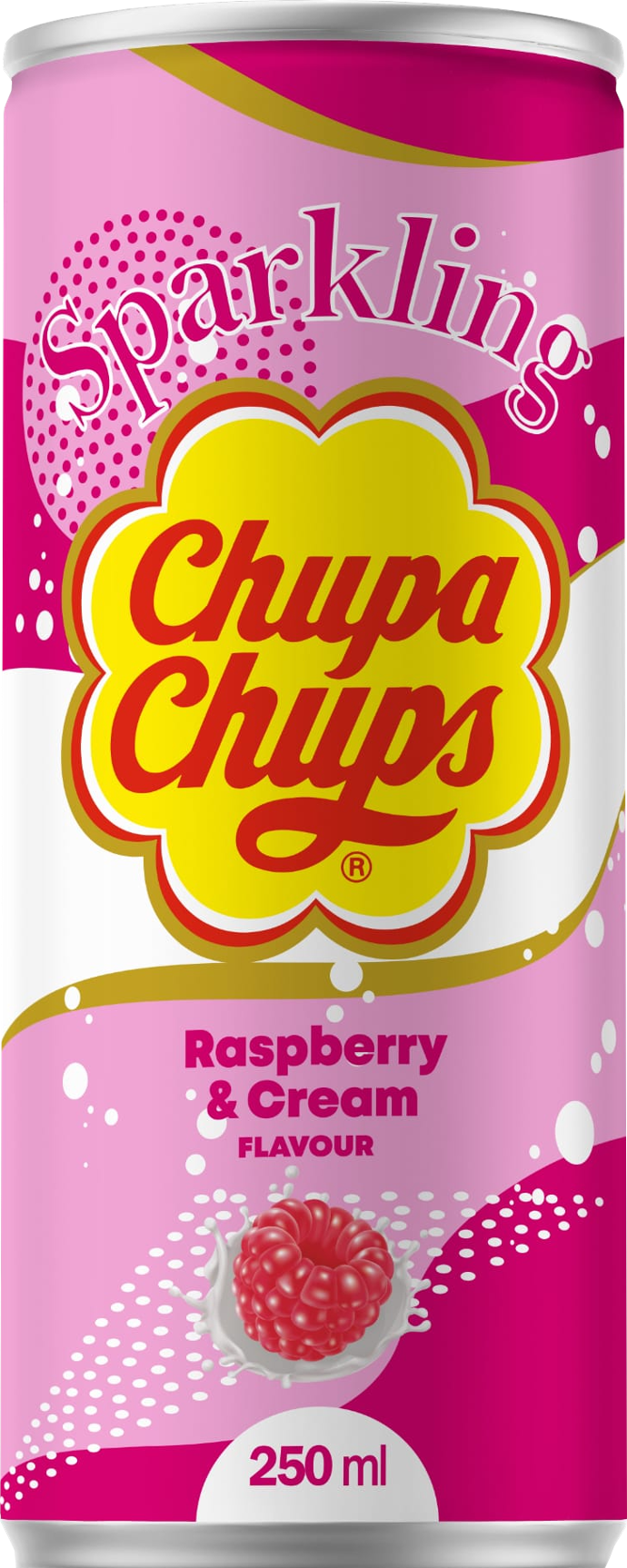 Chupa Chups gazirani sok s krem okusom maline - limenka 250 mililitara Chupa Chups gazirani sok s krem okusom maline - limenka 250 mililitara